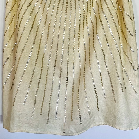 Tory Burch Sequin Linen Pencil Skirt - Picture 2 of 8